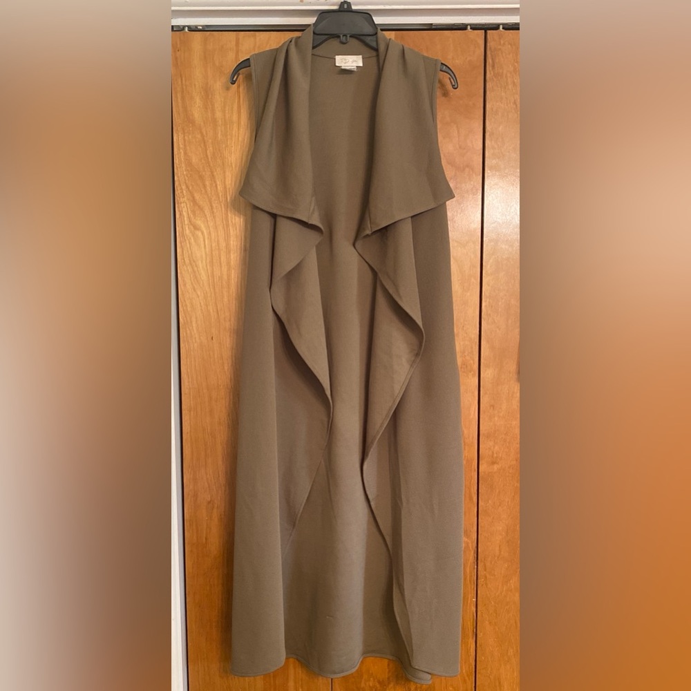 Elegant Tan Waterfall Cardigan